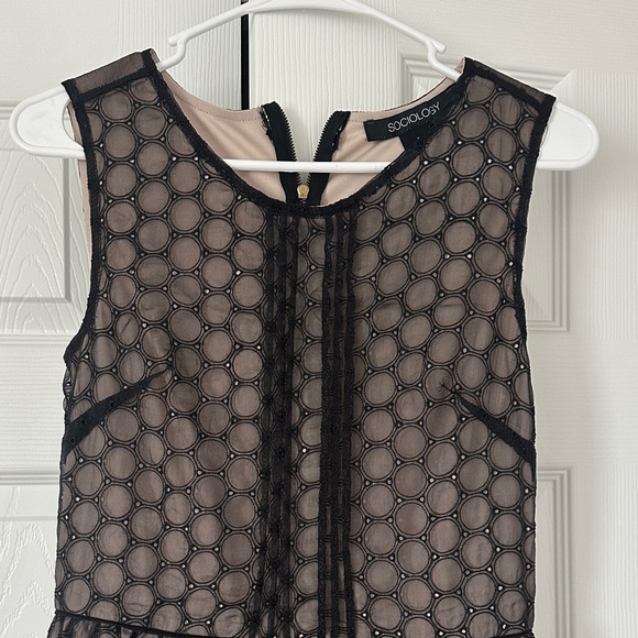 Black Sleeveless Mesh Dress - Picture 3 of 4